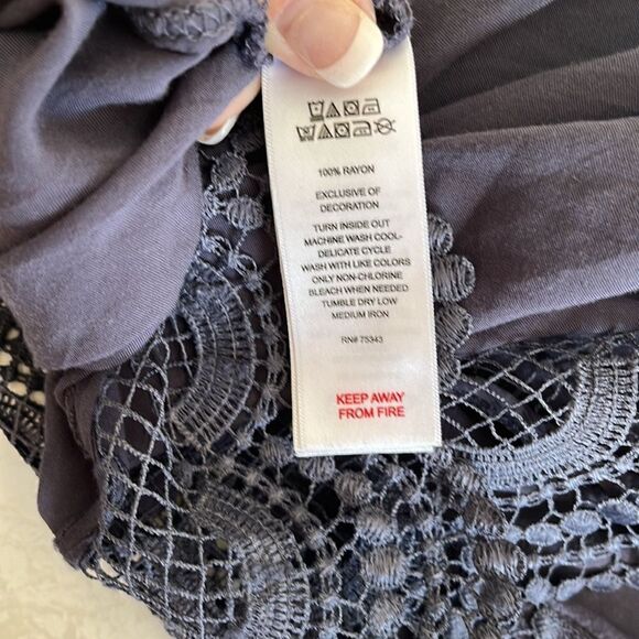 Artisan NY pajama set - dark purple tank top with matching shorts, size Medium - Picture 3 of 7